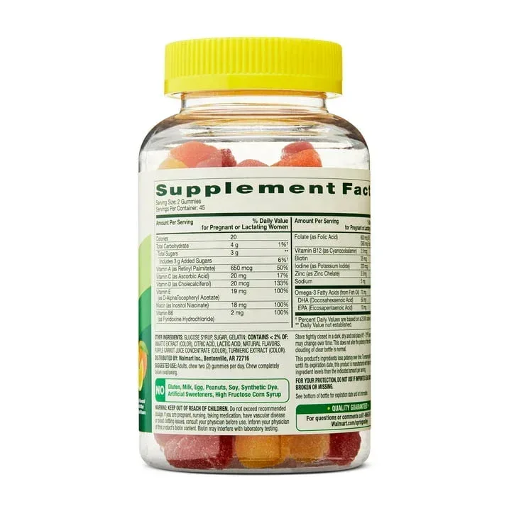Spring Valley DHA and Folic Acid Prenatal Multivitamin Dietary Supplement Gummies, Fruit Flavor, 90 Count - Image 3