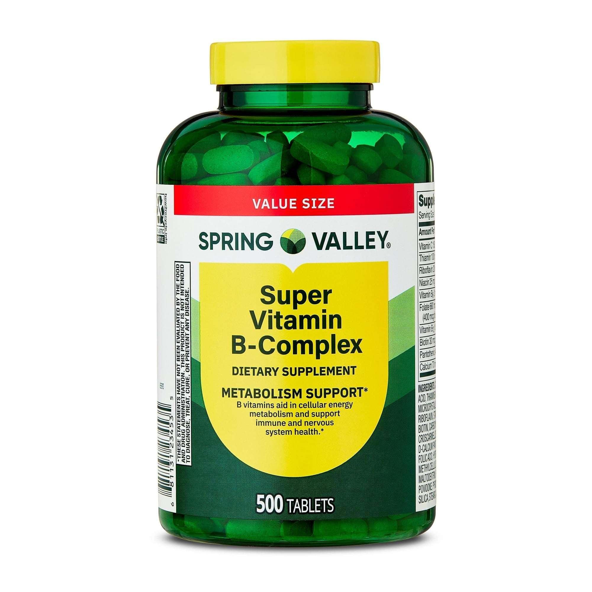 Spring Valley Super Vitamin B-Complex Dietary Supplement Tablets for Metabolism Support, 100 Count - Image 12