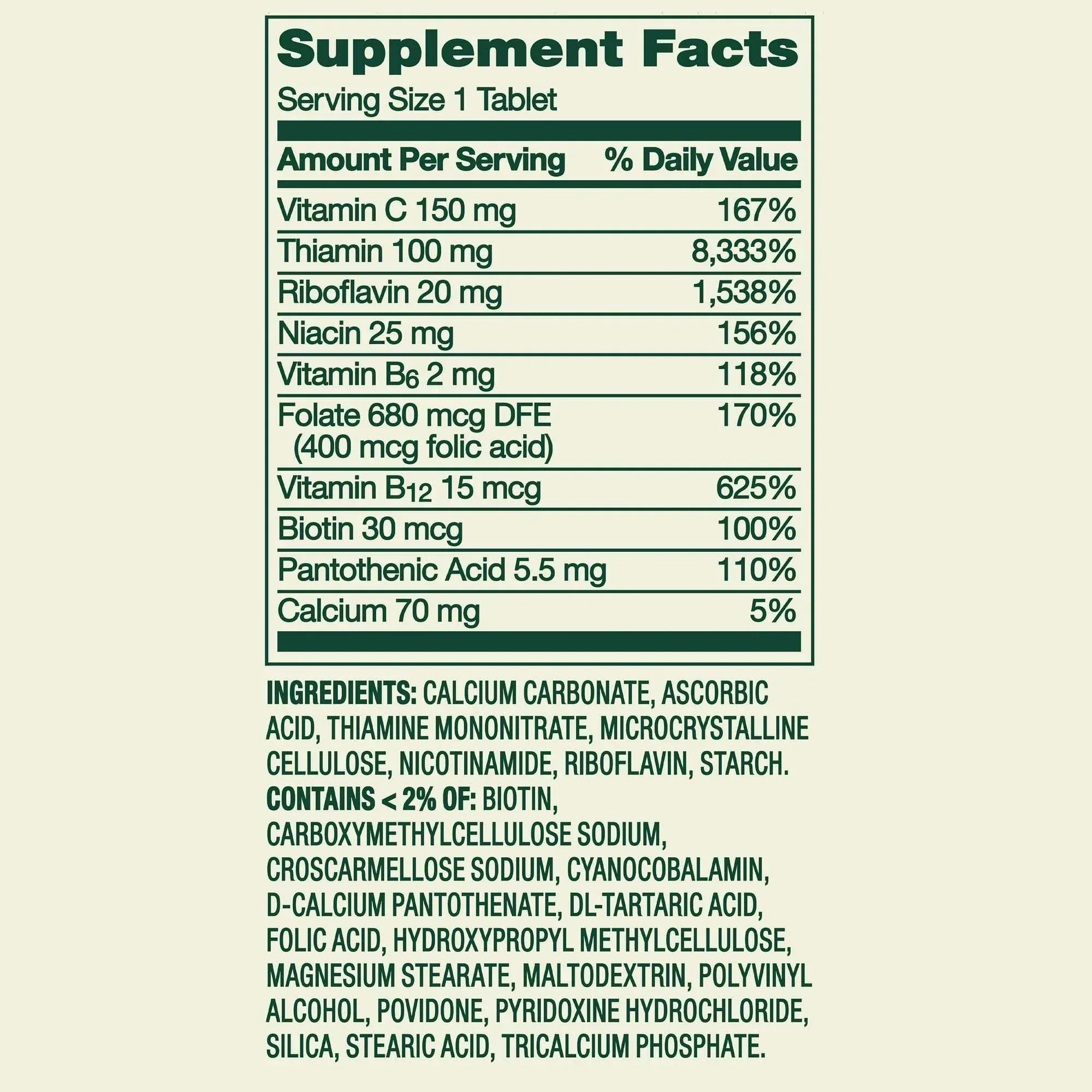 Spring Valley Super Vitamin B-Complex Dietary Supplement Tablets for Metabolism Support, 100 Count - Image 5