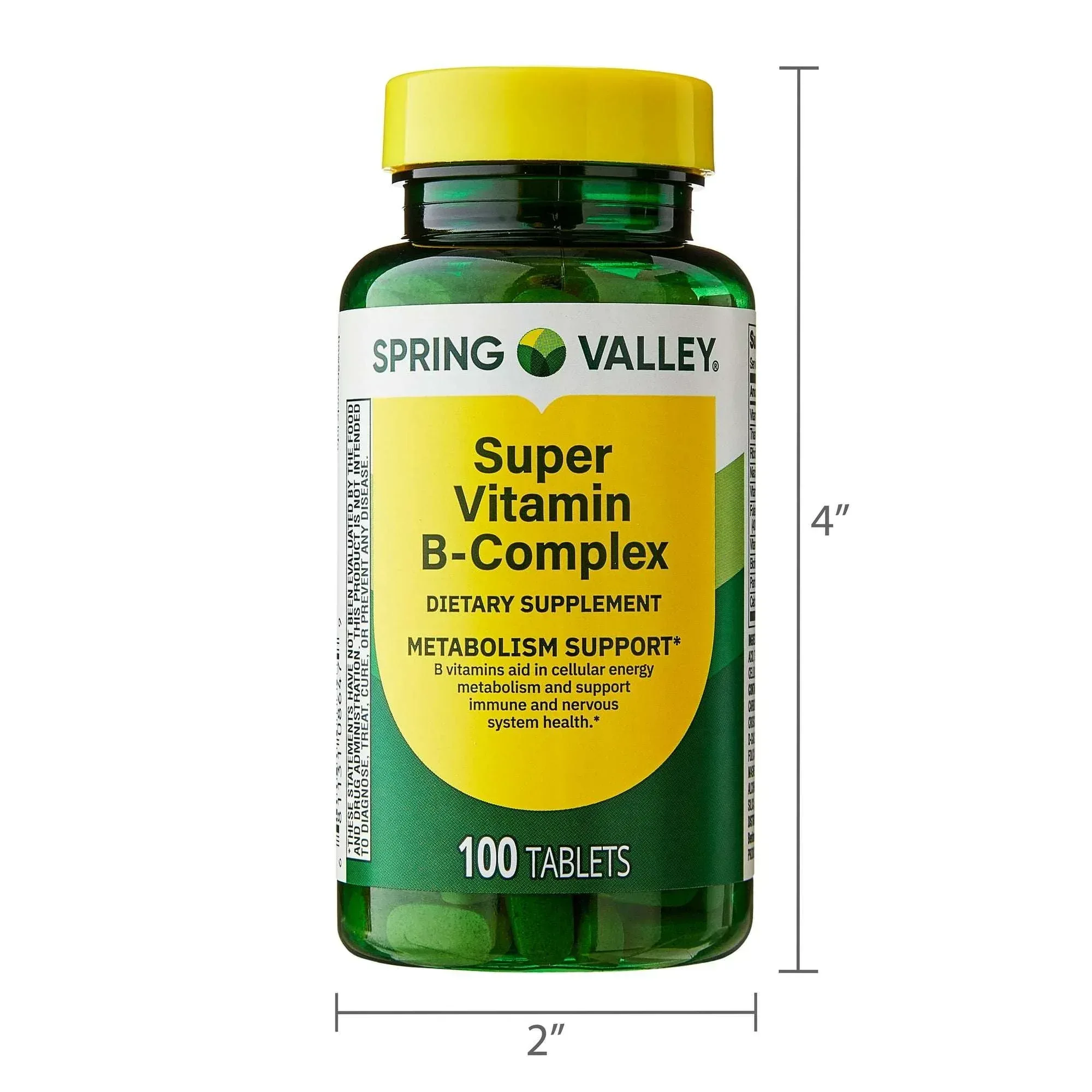 Spring Valley Super Vitamin B-Complex Dietary Supplement Tablets for Metabolism Support, 100 Count - Image 6