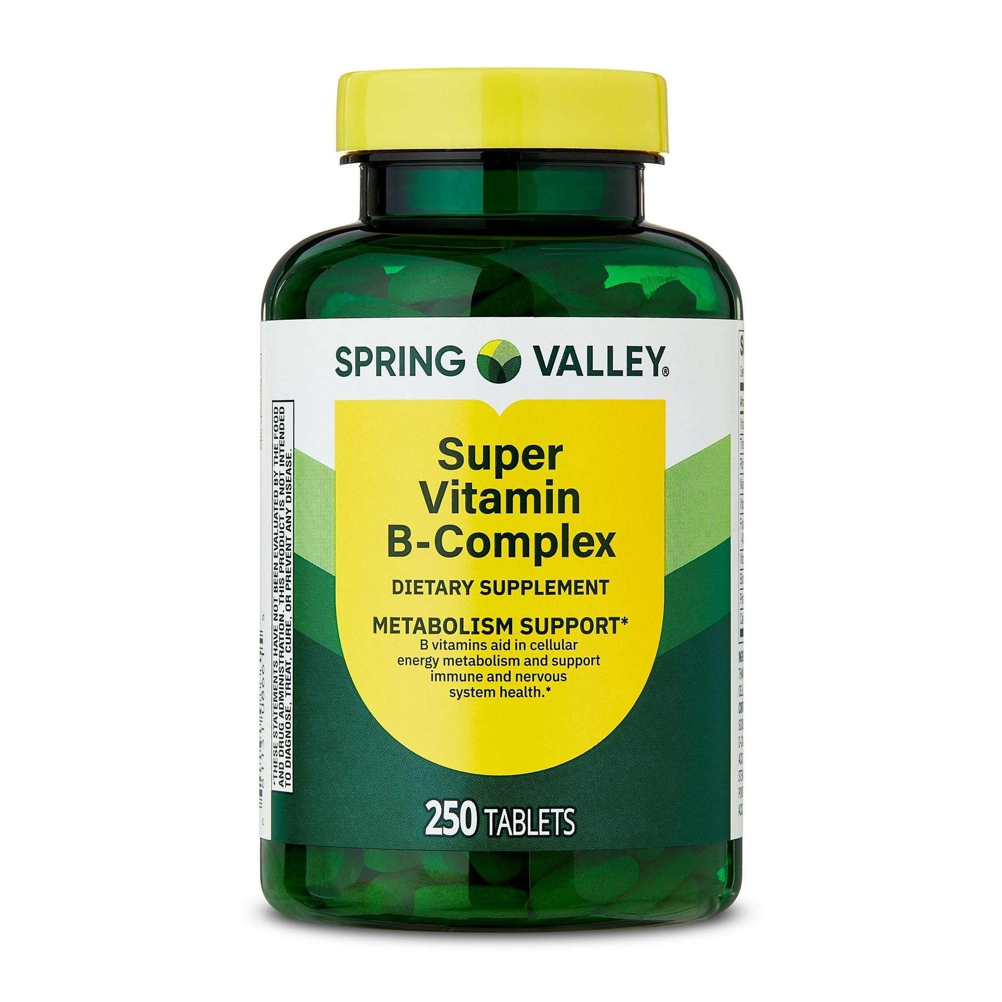 Spring Valley Super Vitamin B-Complex Dietary Supplement Tablets for Metabolism Support, 100 Count - Image 8