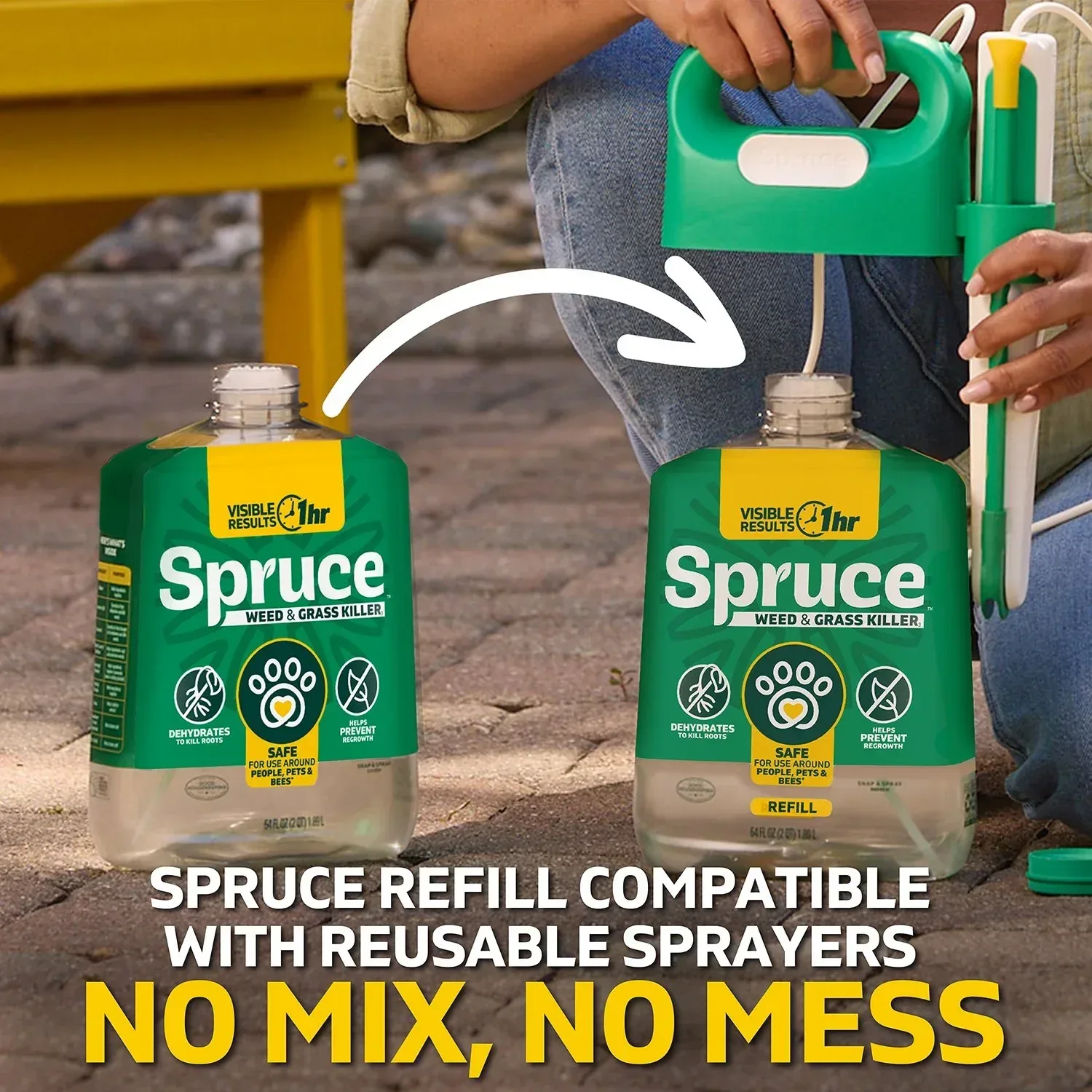Spruce Weed & Grass Killer Kit, 1 Power Spray Starter Kit and 1 Refill, 64oz x 64oz - Image 5