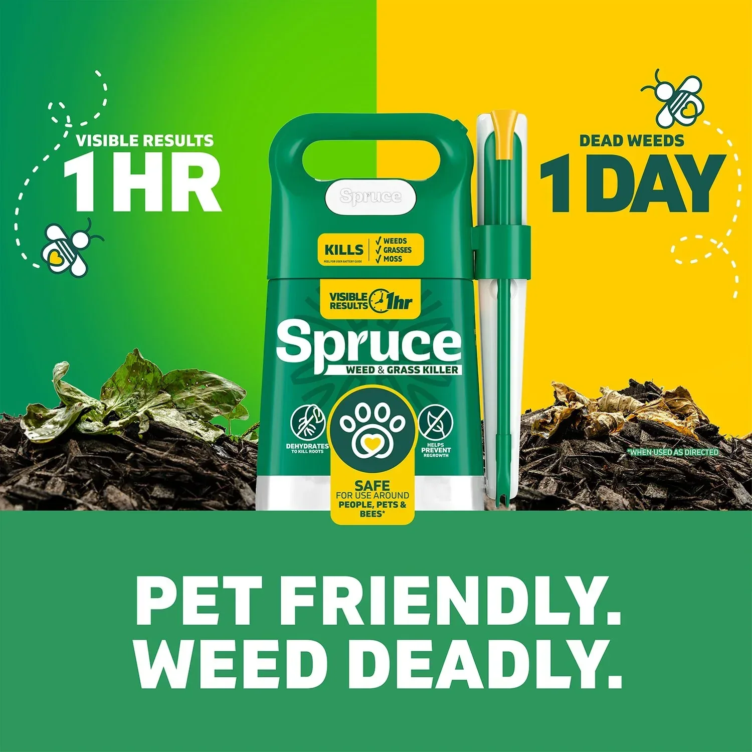 Spruce Weed & Grass Killer Kit, 1 Power Spray Starter Kit and 1 Refill, 64oz x 64oz - Image 7