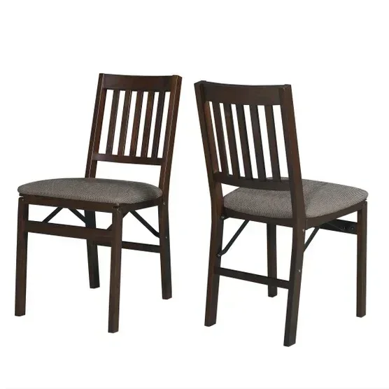 Stakmore Wood Upholstered Folding Chair, 2-pack - Image 13