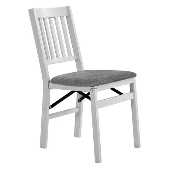Stakmore Wood Upholstered Folding Chair, 2-pack - Image 2