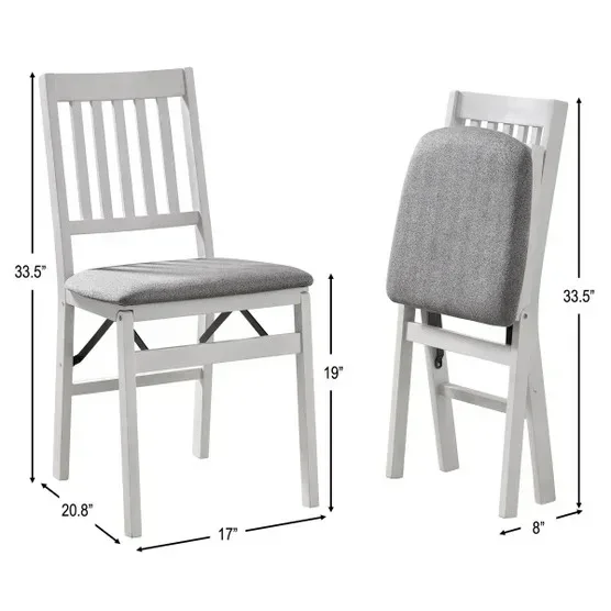 Stakmore Wood Upholstered Folding Chair, 2-pack - Image 3