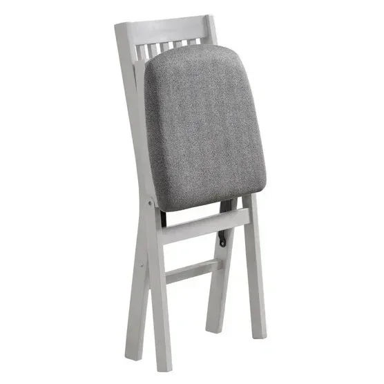Stakmore Wood Upholstered Folding Chair, 2-pack - Image 4