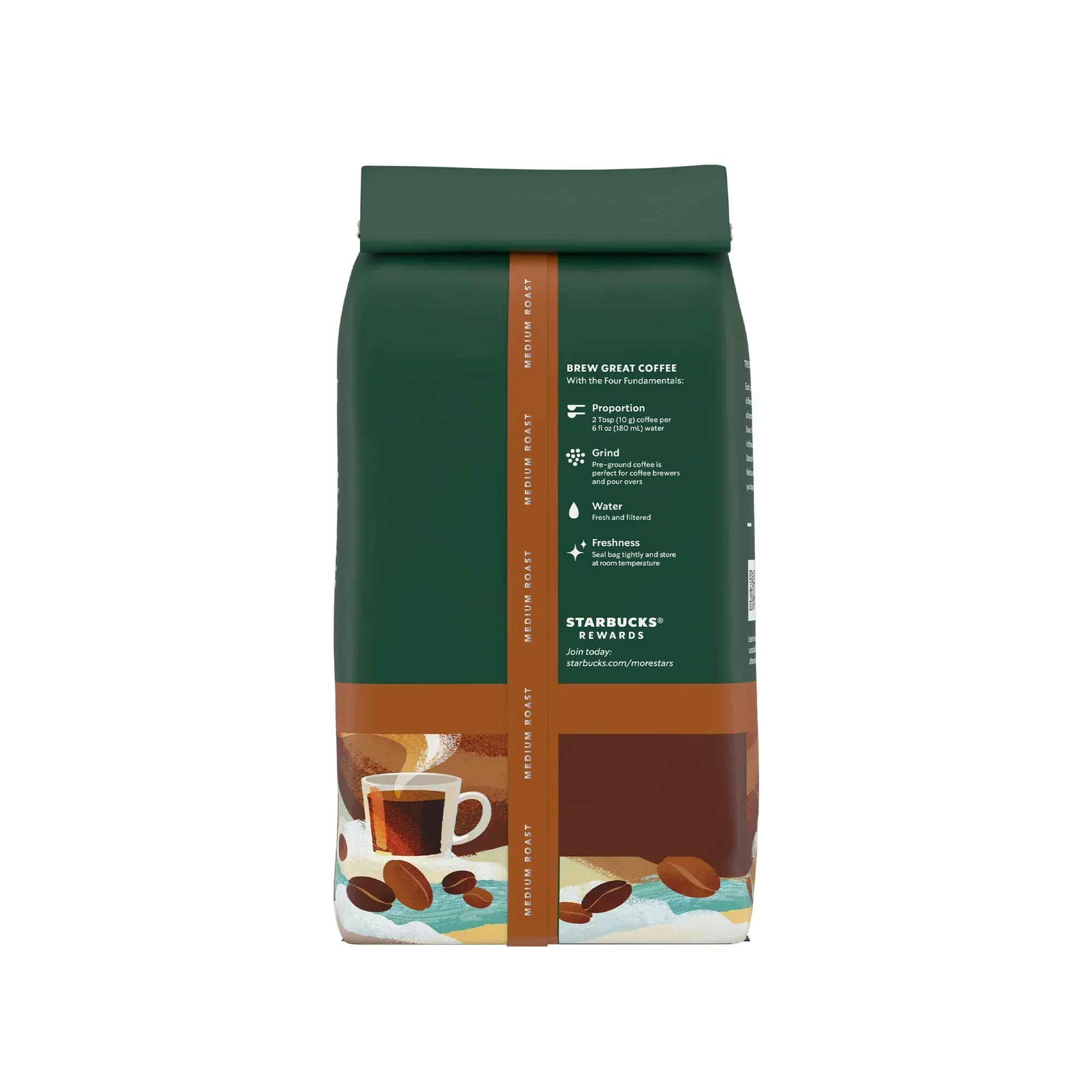 Starbucks Breakfast Blend, Ground Coffee, Medium Roast Hot or Iced Coffee, 28 oz - Image 2