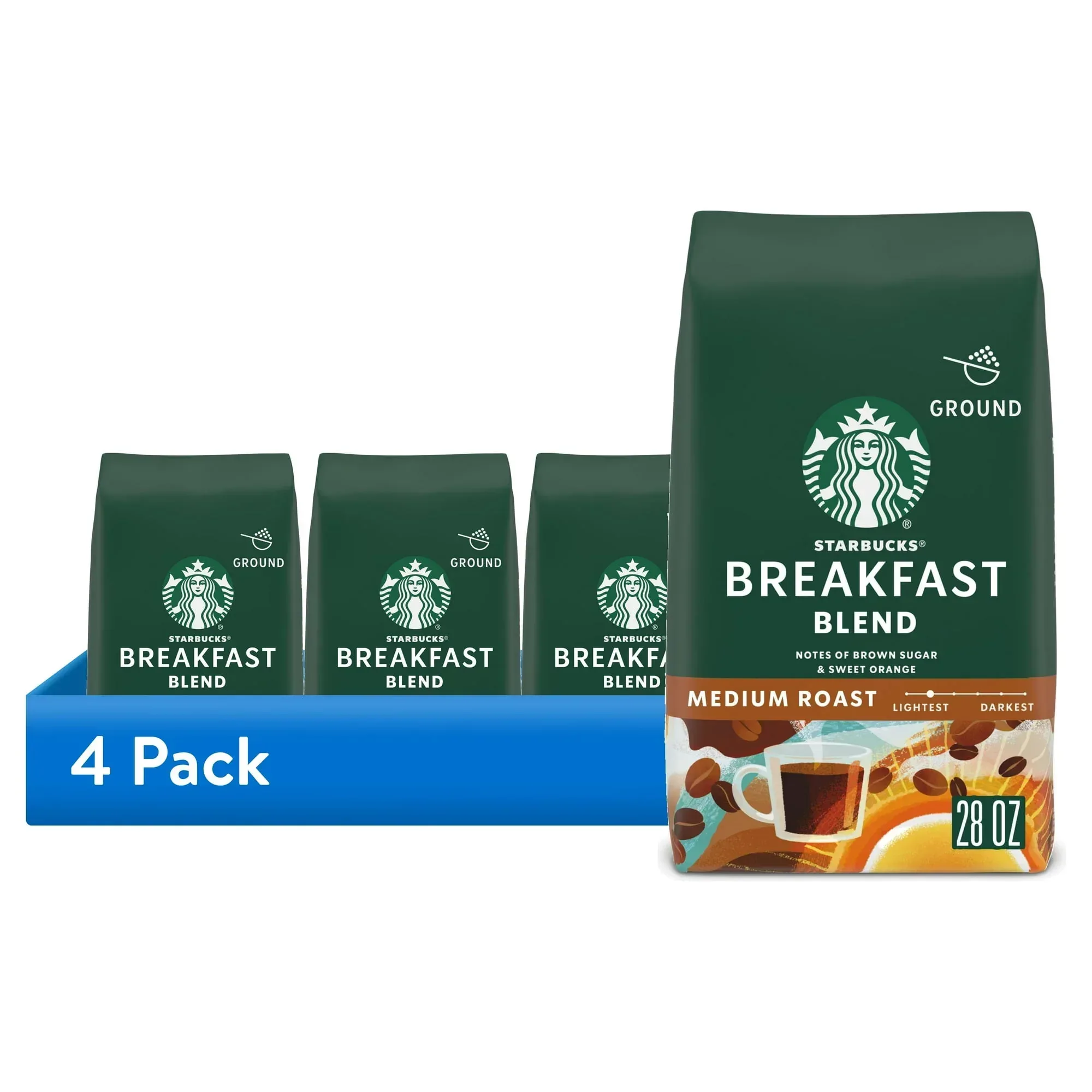 Starbucks Breakfast Blend, Ground Coffee, Medium Roast Hot or Iced Coffee, 28 oz - Image 8