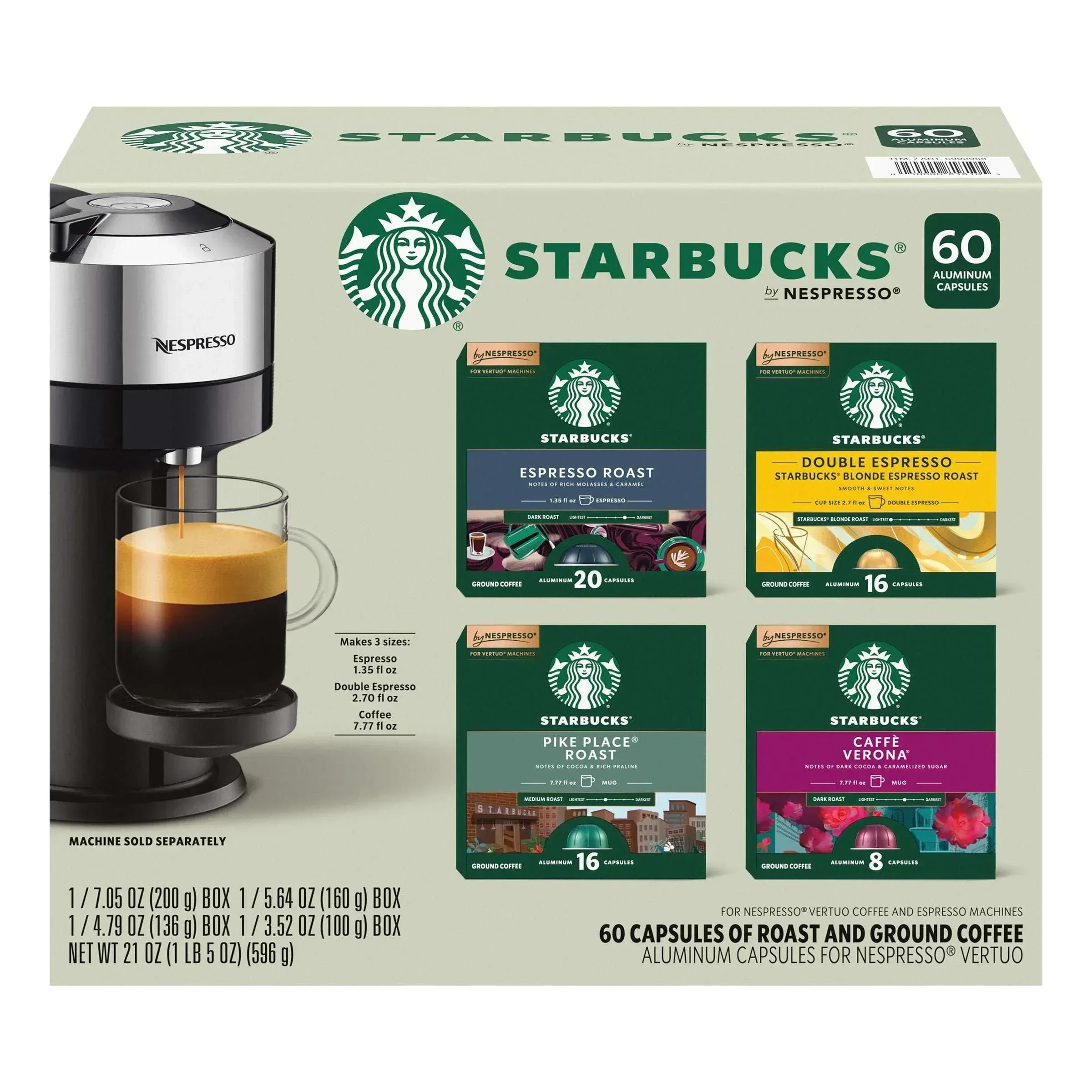 Starbucks Coffee and Espresso Capsules for Nespresso Vertuo Machines 60-count Variety Pack, 100% Arabica Coffee - Image 2