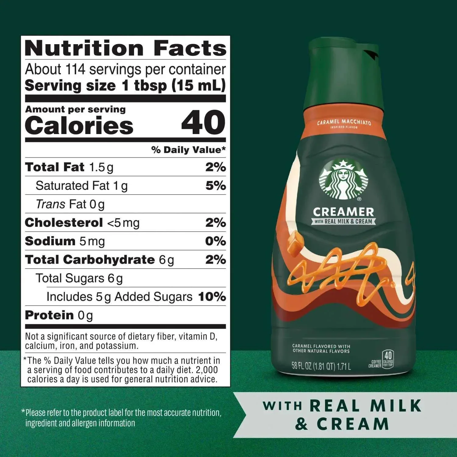 Starbucks Dairy Refrigerated Coffee Creamer, Caramel Macchiato, 58 fl. oz. - Image 2