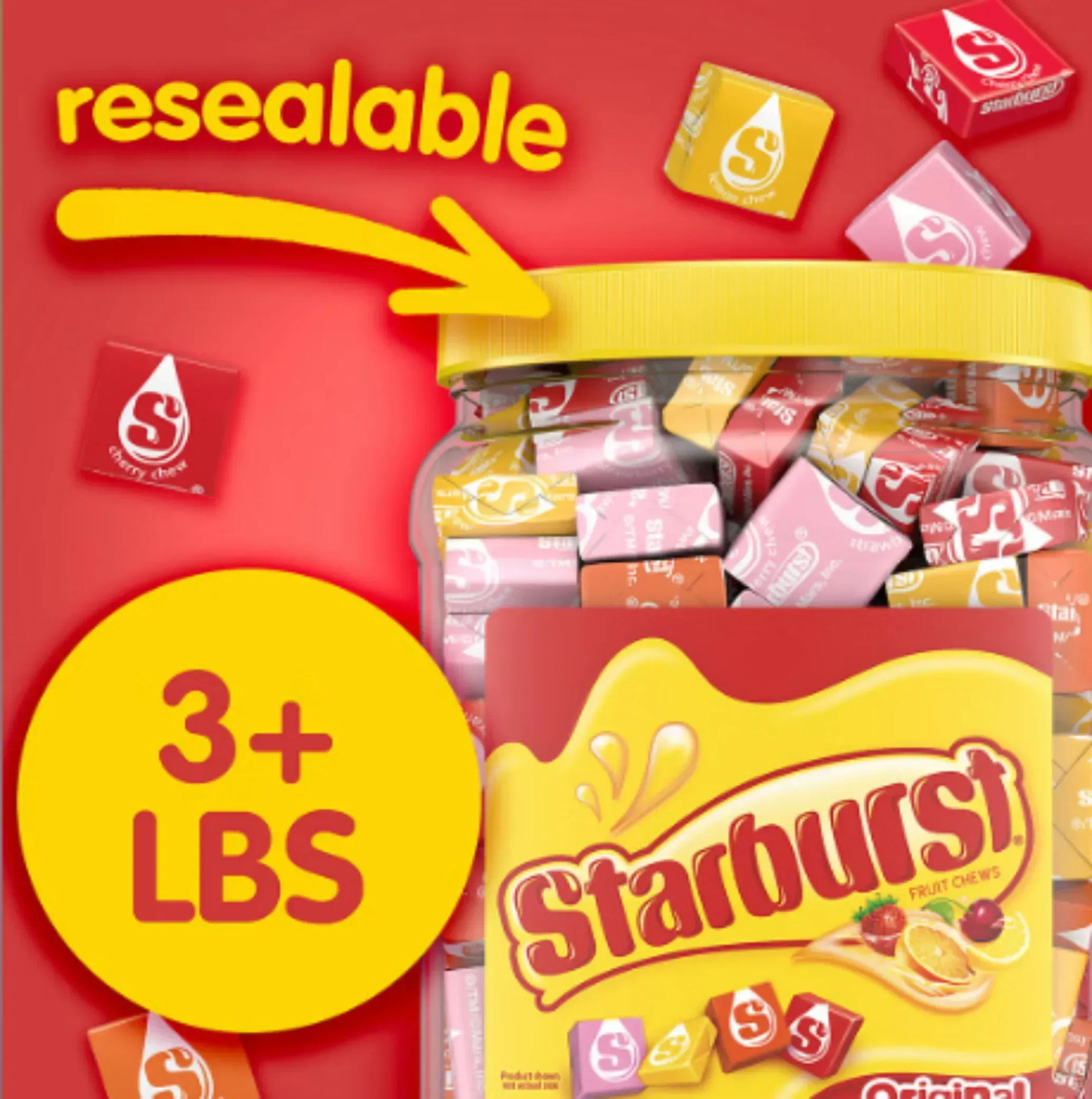 Starburst Original Fruity Chewy Candy Bulk Jar, 54 oz. - Image 5
