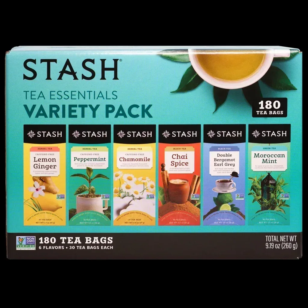 Stash Tea Essentials, Variety Pack, 180-count