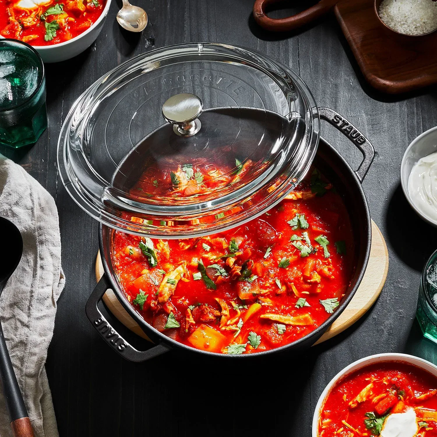 Staub Cast Iron 4-Quart Round Cocotte With Glass Lid - Image 2