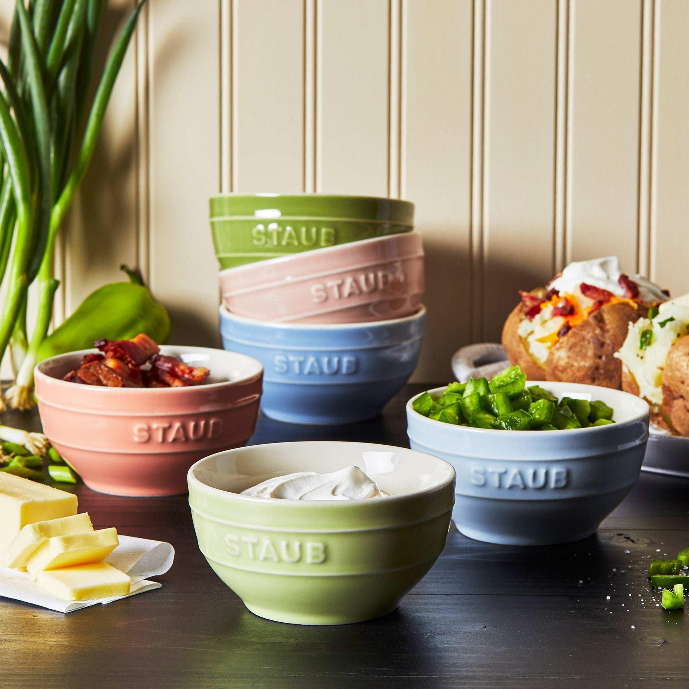 Staub Macaron 12-piece Ceramic Mini Dutch Oven and Bowl Set - Image 4