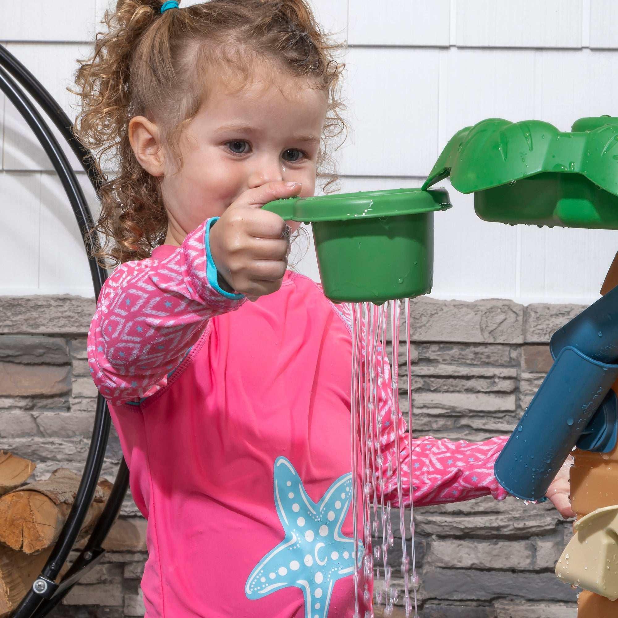 Step2 Dino Showers Multi-Color Plastic Water Table for Toddlers with 13-Piece Playset - Image 6
