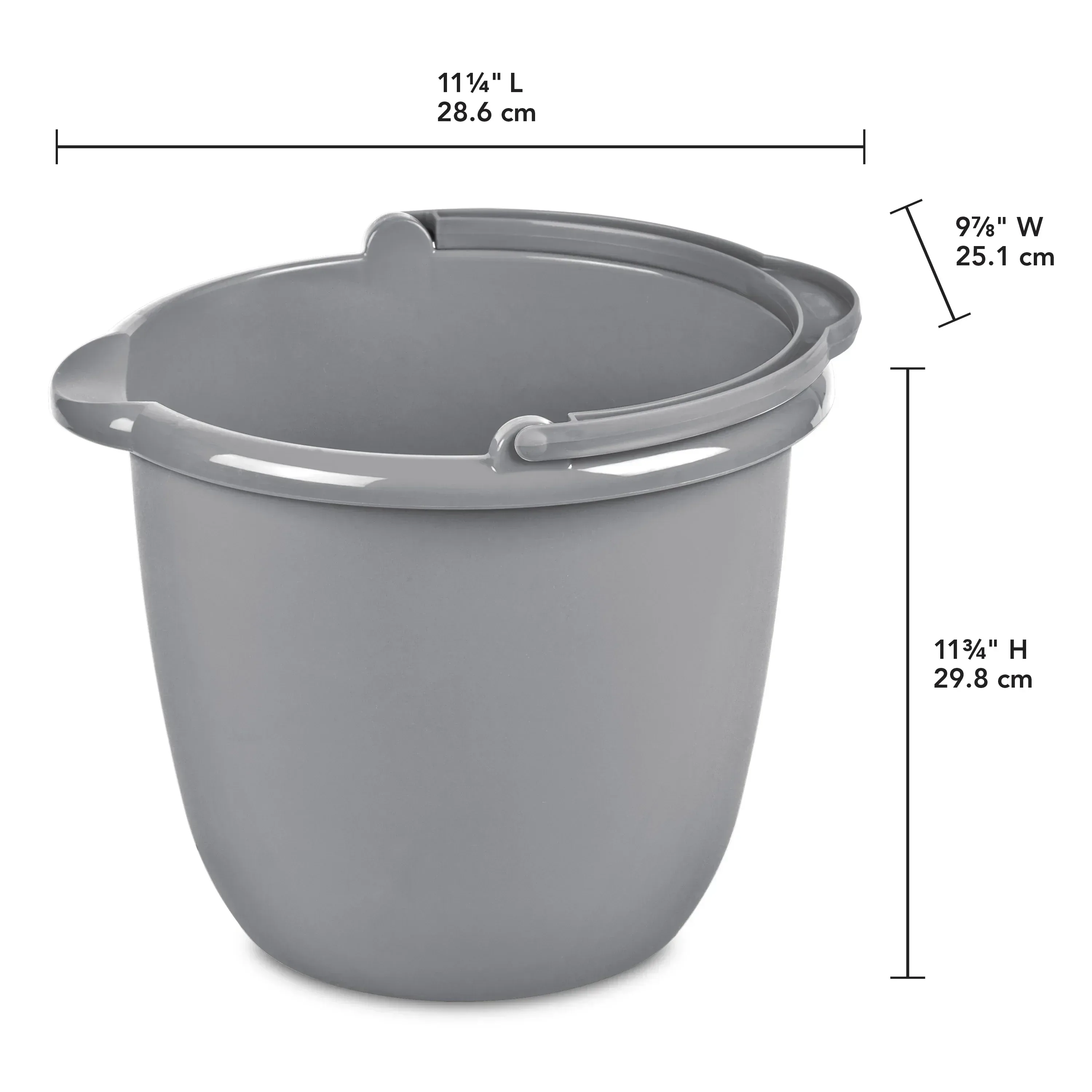 Sterilite 10 Qt. Spout Pail Classic Titanium - Image 2