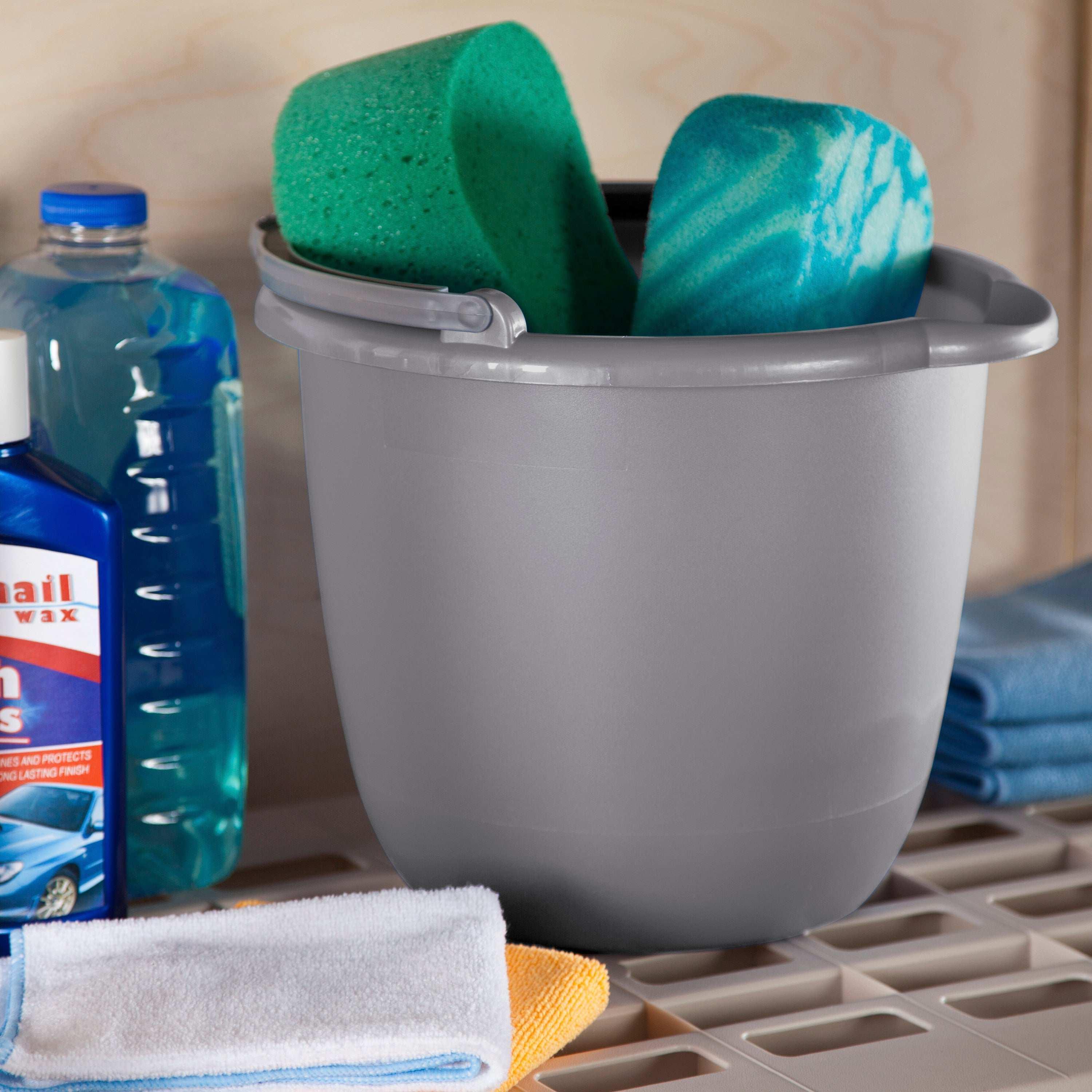 Sterilite 10 Qt. Spout Pail Classic Titanium - Image 3