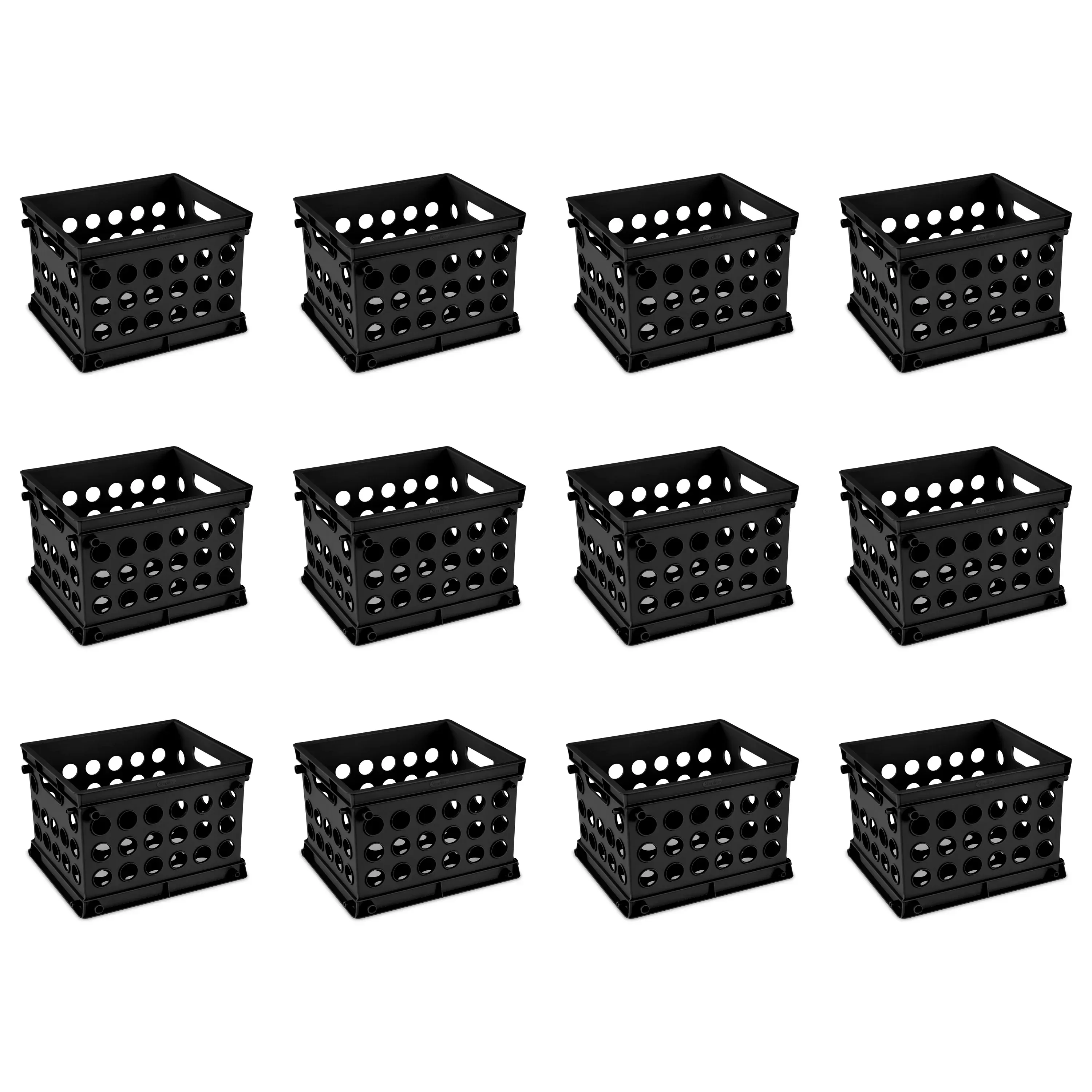 Sterilite Mini Crate, Multi-Purpose Plastic Storage Bin, Black - Image 6