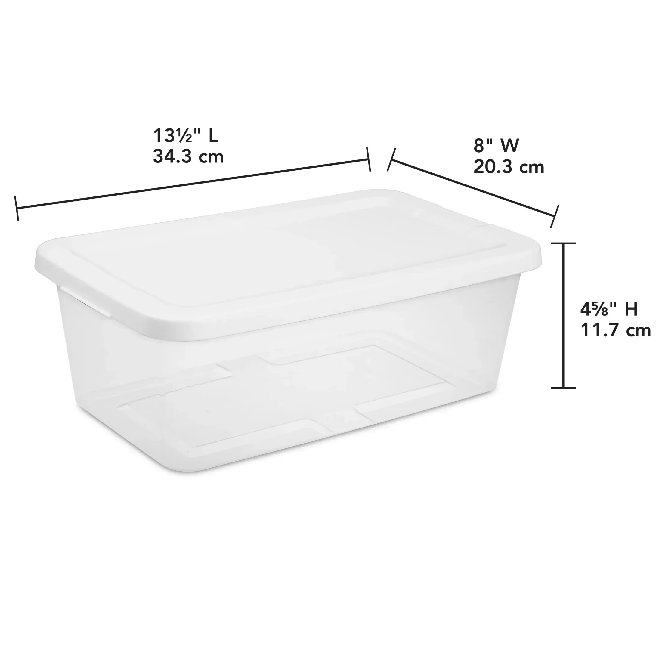 Sterilite Set of (10) 6 Quart Storage Boxes, Clear Plastic Storage Bin with Snap-On Lid, White - Image 3