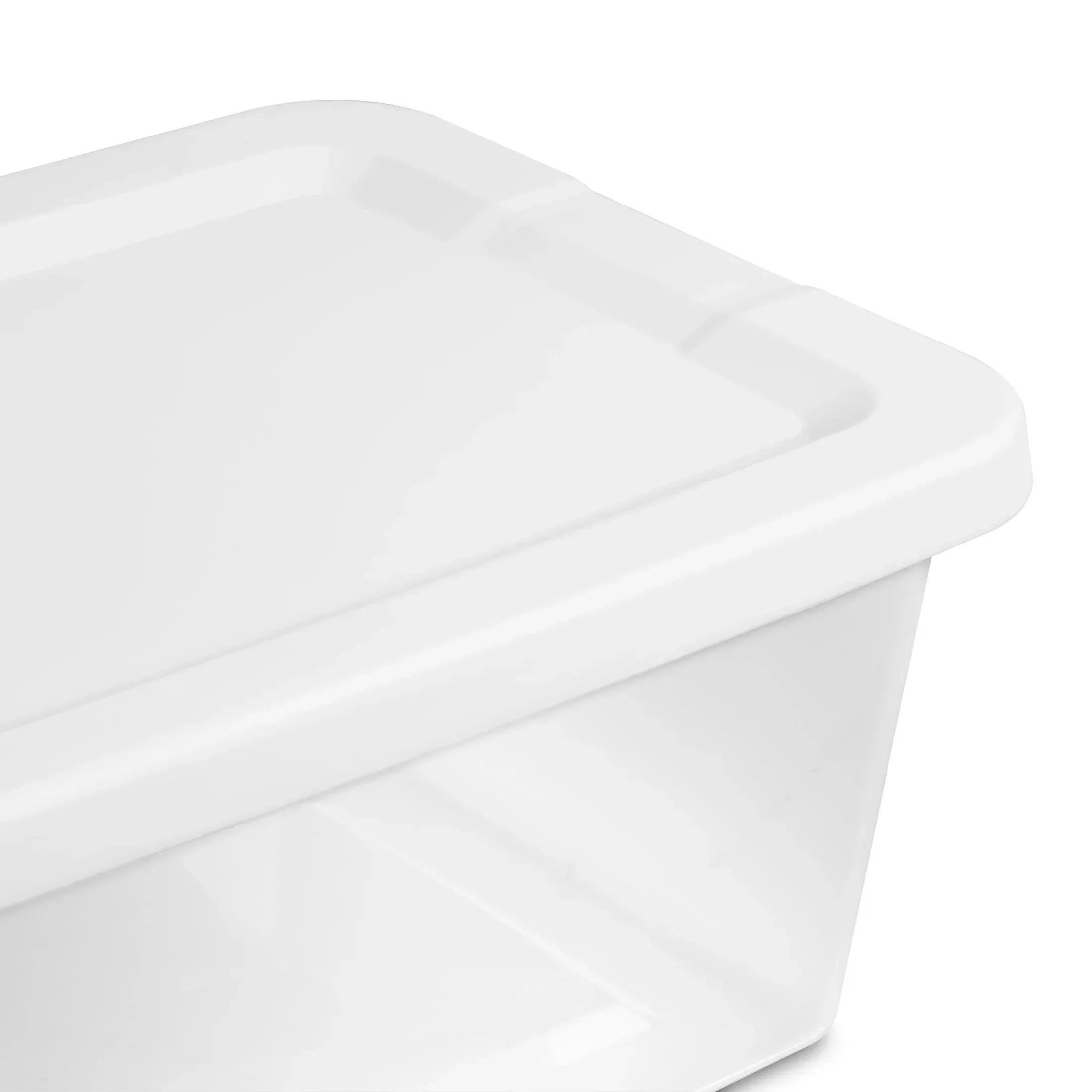 Sterilite Set of (10) 6 Quart Storage Boxes, Clear Plastic Storage Bin with Snap-On Lid, White - Image 8