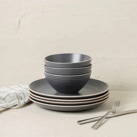 Stone + Lain Lauren 12-piece Stoneware Dinnerware Set - Image 2