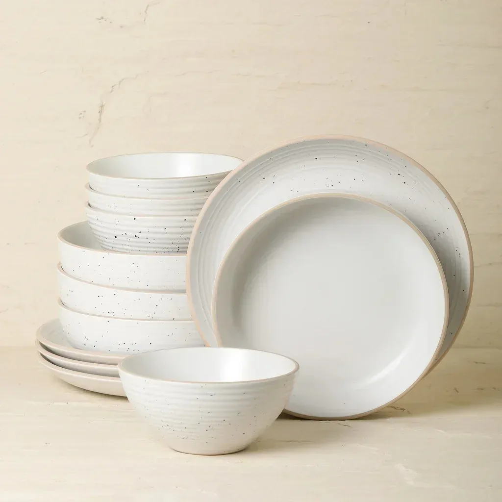 Stone + Lain Lauren 12-piece Stoneware Dinnerware Set - Image 8