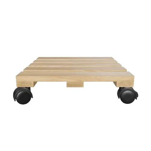 Style Selections 12-in L x 12-in D x 3.2-in H Brown Plant Caddy - Image 3