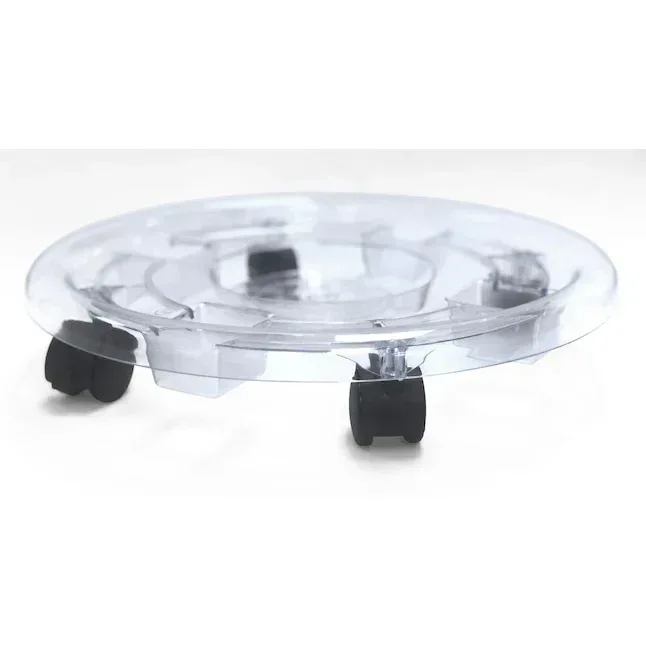 Style Selections 12-in L x 12-in D x 3-in H Clear Plant Caddy - Image 5