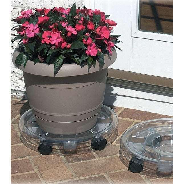 Style Selections 16-in L x 16-in D x 3.34-in H Clear Plant Caddy - Image 2