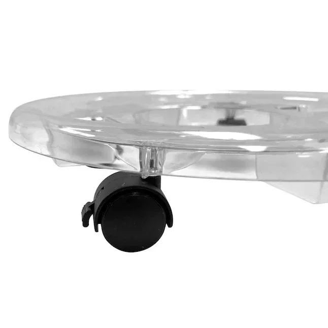 Style Selections 16-in L x 16-in D x 3.34-in H Clear Plant Caddy - Image 3