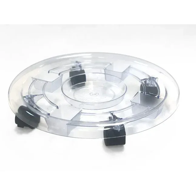 Style Selections 16-in L x 16-in D x 3.34-in H Clear Plant Caddy - Image 5