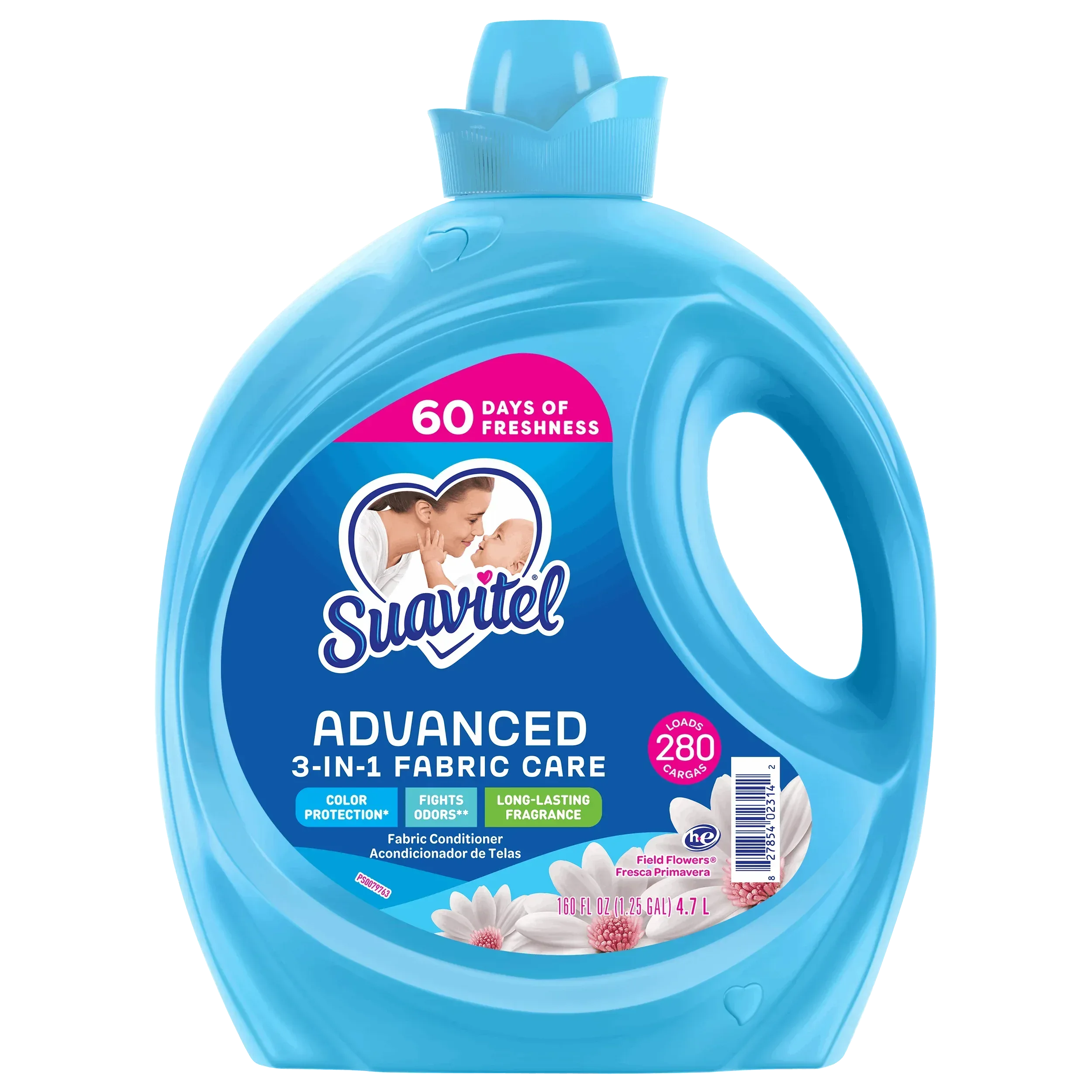 Suavitel Advanced Liquid Fabric Conditioner, Field Flowers, 280 Loads, 160 fl oz