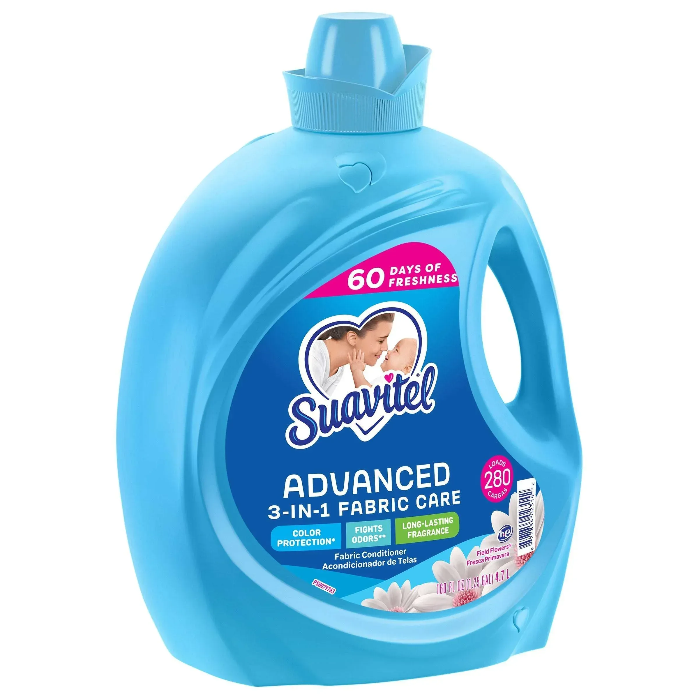 Suavitel Advanced Liquid Fabric Conditioner, Field Flowers, 280 Loads, 160 fl oz - Image 3