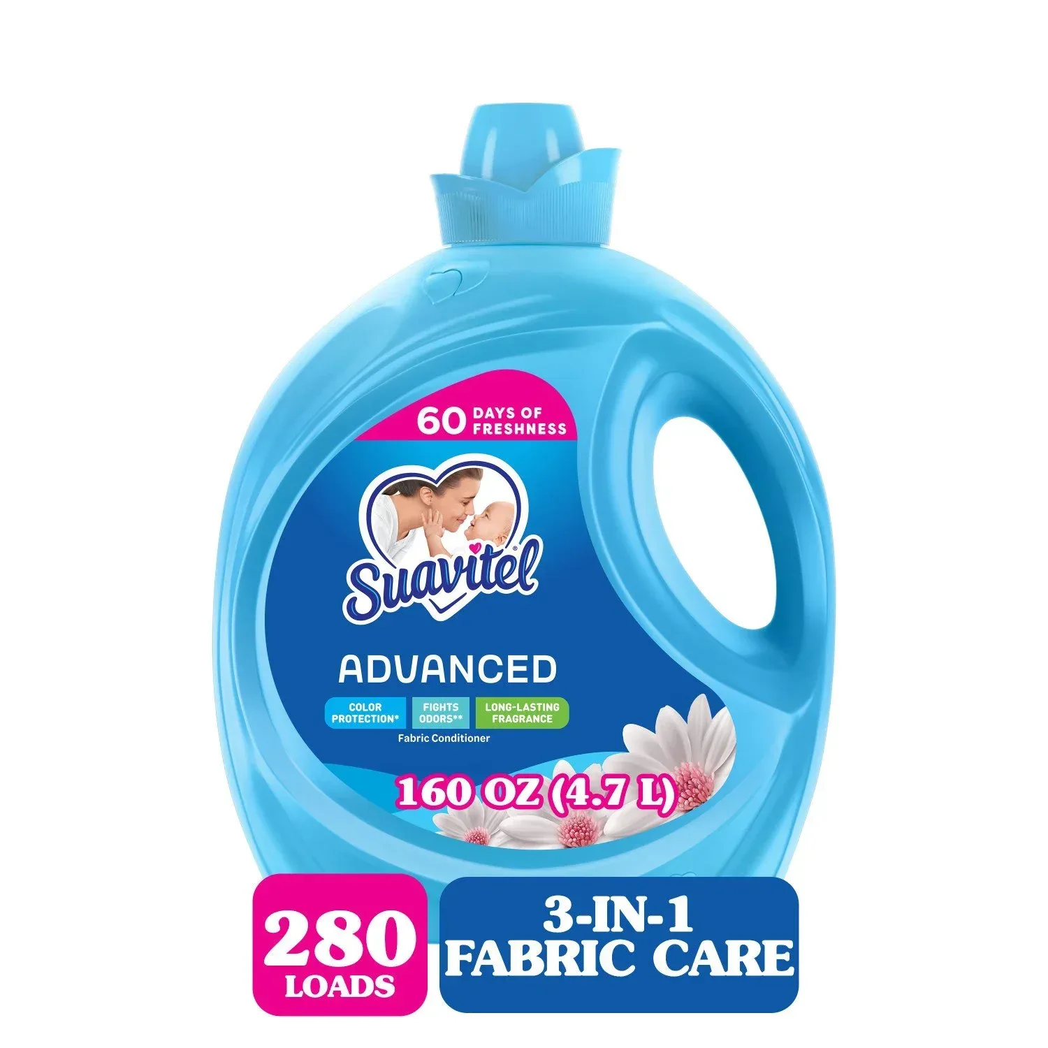 Suavitel Advanced Liquid Fabric Softener, Field Flowers, 280 loads, 160 fl. oz. - Image 2