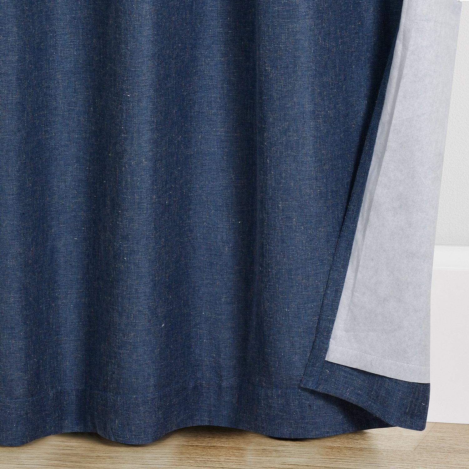 Sun Shield Chalmer Linen Blend 100% Blackout Panel Curtains (Pair) 7' to 9' Options - Image 3