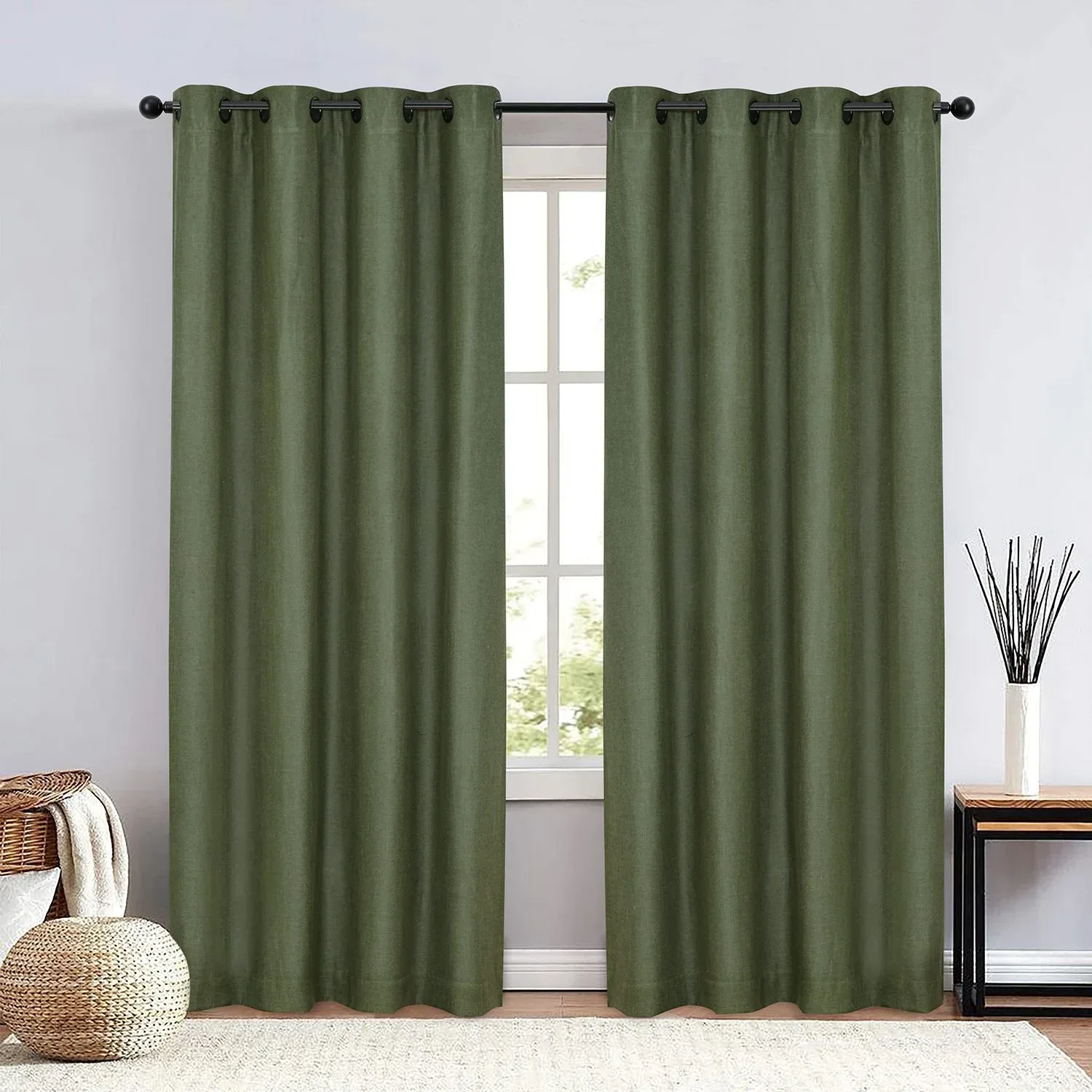 Sun Shield Chalmer Linen Blend 100% Blackout Panel Curtains (Pair) 7' to 9' Options - Image 5