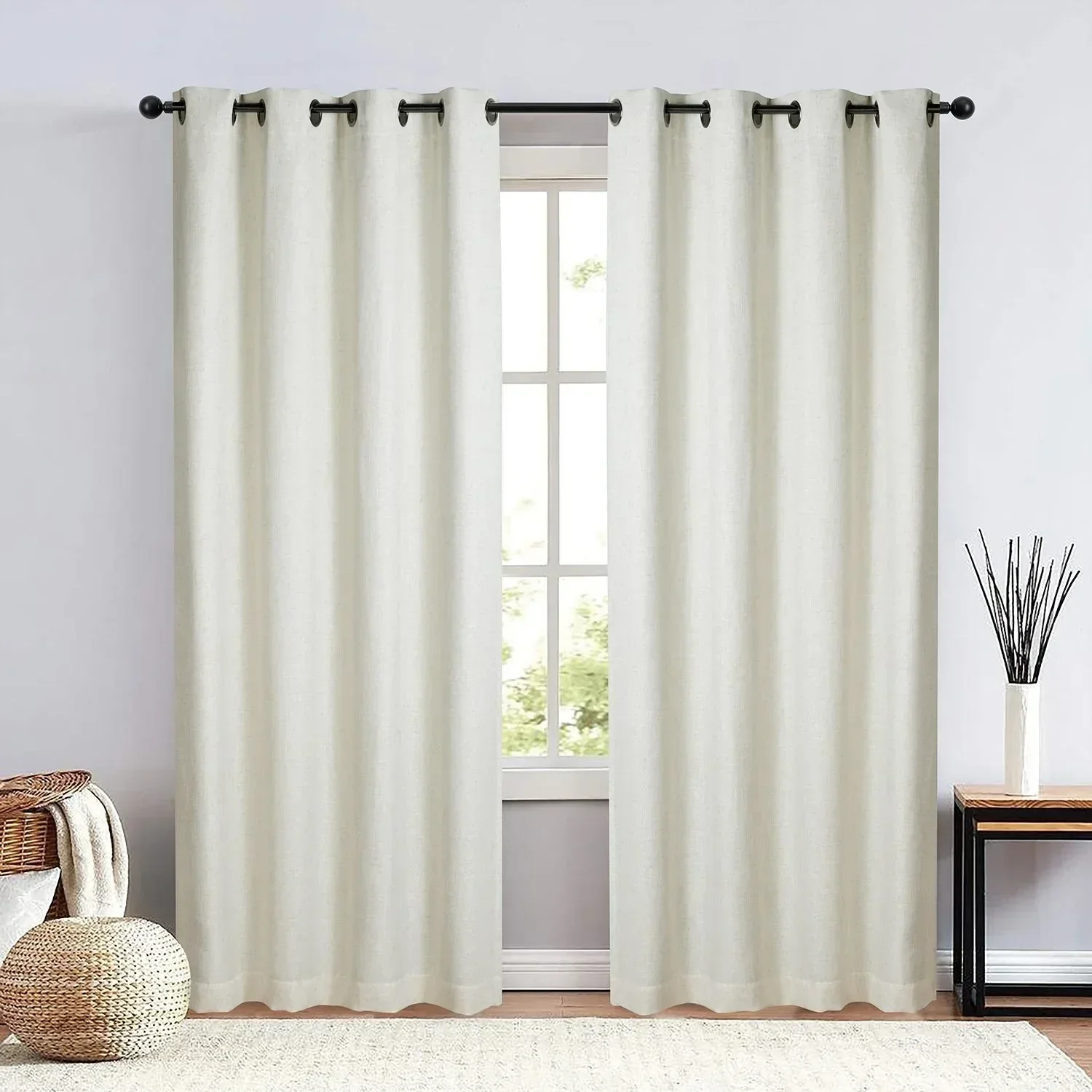 Sun Shield Chalmer Linen Blend 100% Blackout Panel Curtains (Pair) 7' to 9' Options - Image 9