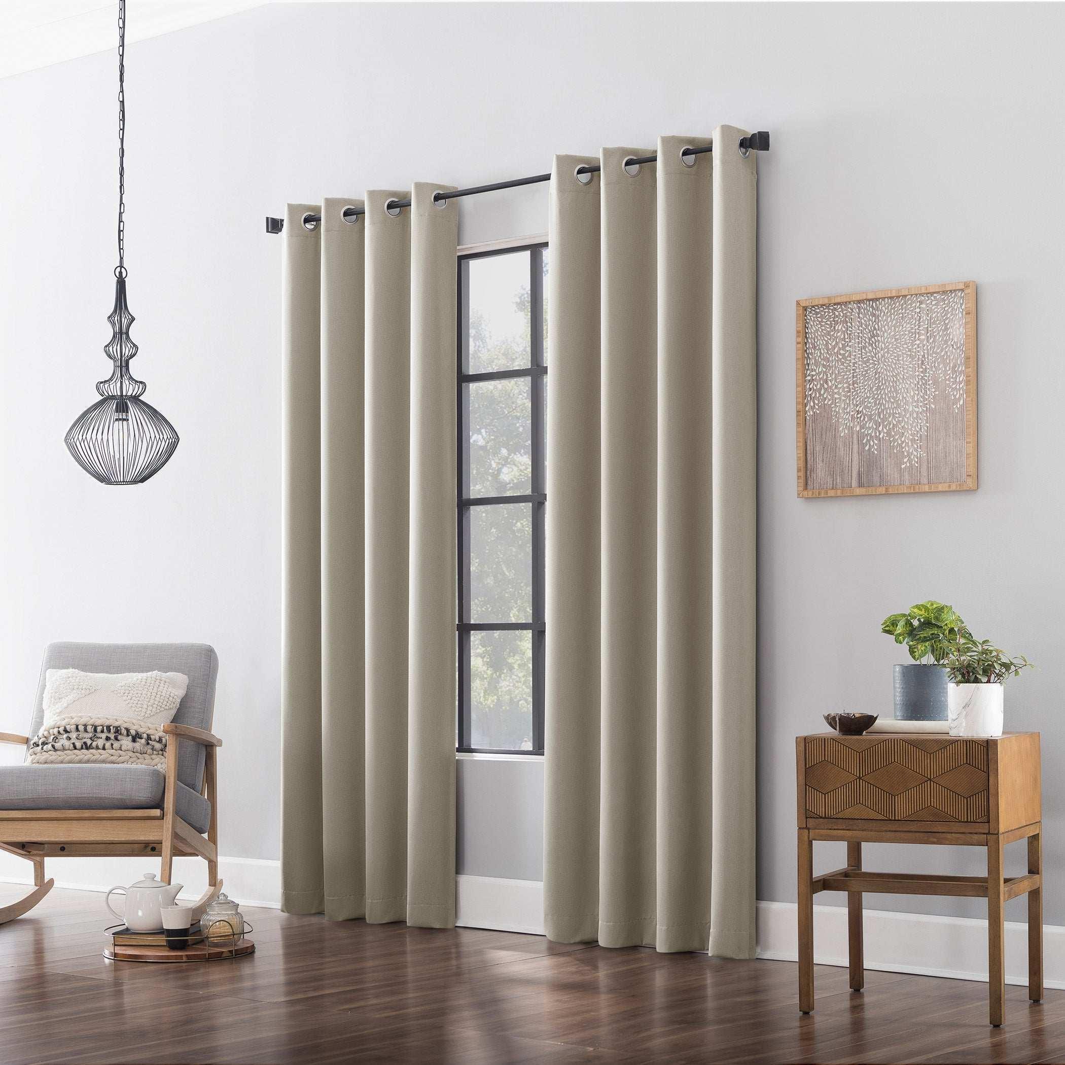 Sun Zero Hartford Room Darkening Grommet Curtains, 2-pack