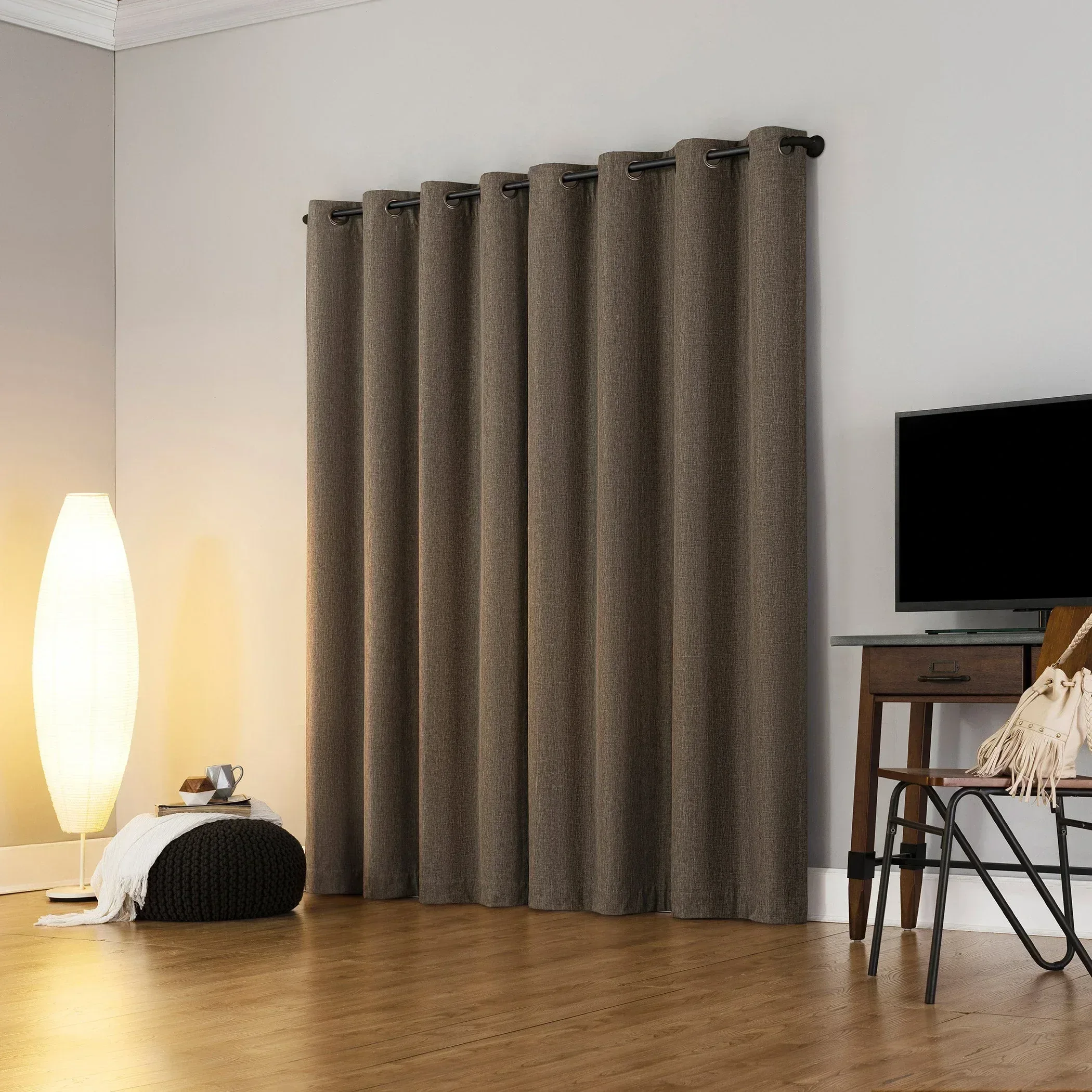 Sun Zero Pratt Tonal Texture Fleece Insulated 100% Blackout Window Curtains, 2-pack - Image 2