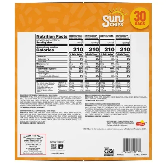 SunChips Whole Grain, Variety, 1.5 oz, 30-count - Image 3