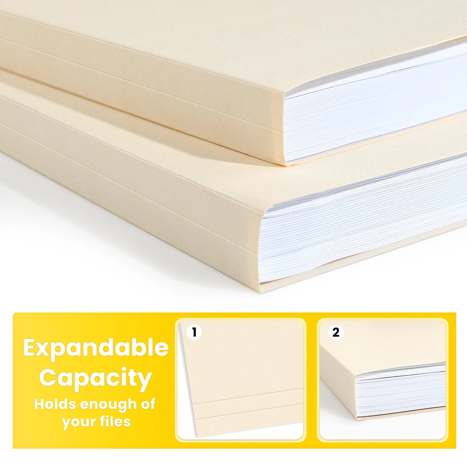SUNEE File Folders, 30 pack Manilla Folders 8.5 x 11, 1/3 Cut Tab for Easy Labeling and Organization, Durable Standard Paper for Home, Office, School Filing - Image 11