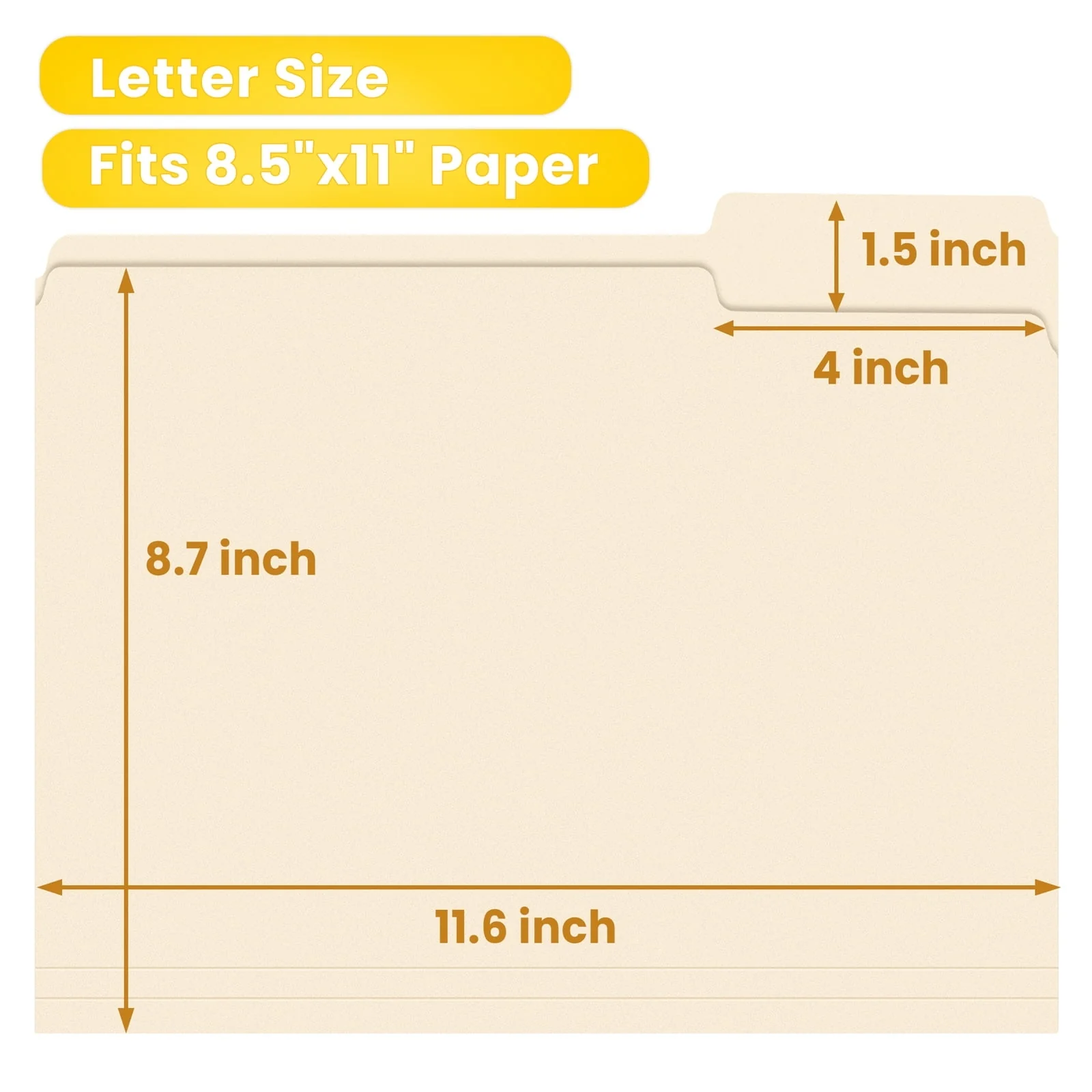 SUNEE File Folders, 30 pack Manilla Folders 8.5 x 11, 1/3 Cut Tab for Easy Labeling and Organization, Durable Standard Paper for Home, Office, School Filing - Image 13