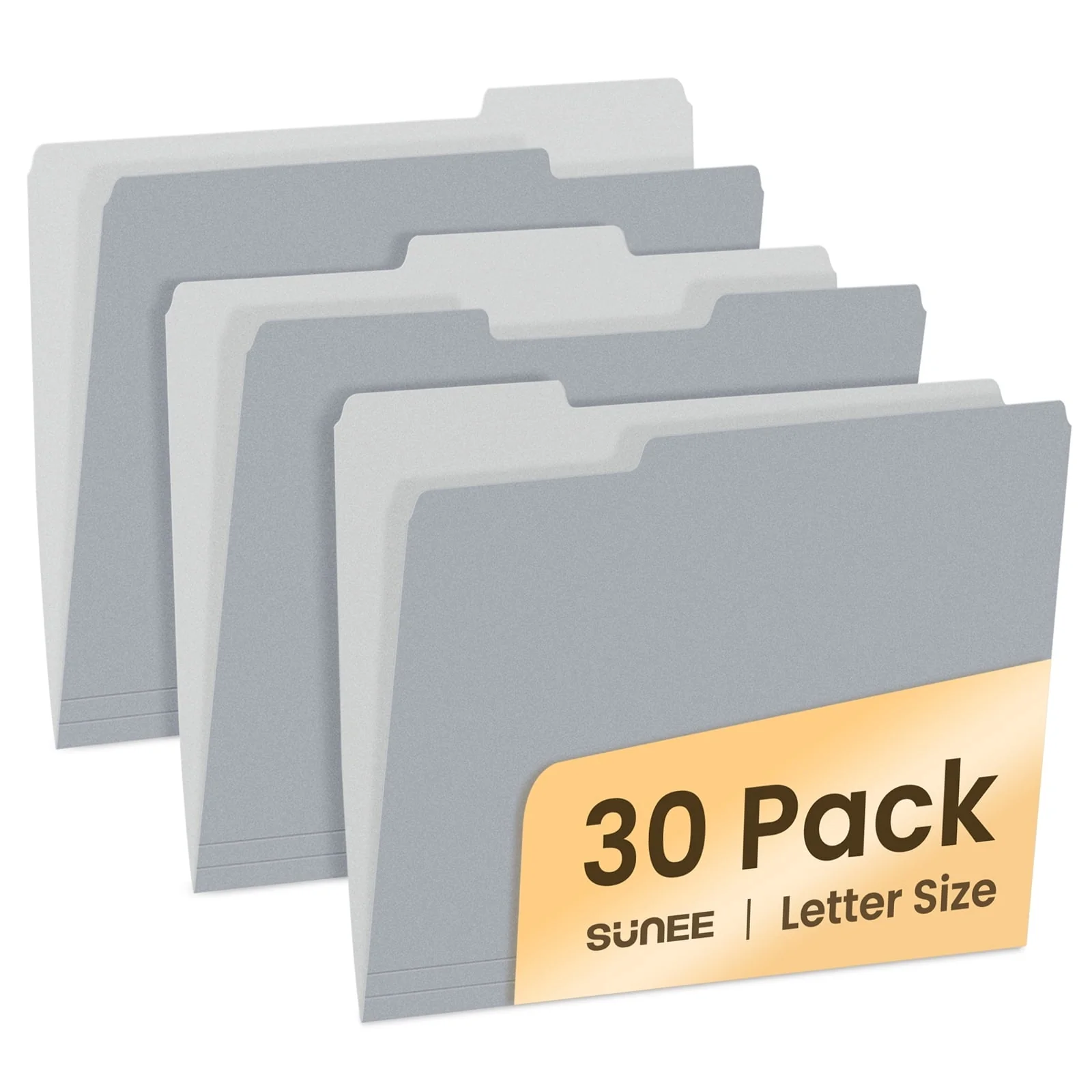 SUNEE File Folders, 30 pack Manilla Folders 8.5 x 11, 1/3 Cut Tab for Easy Labeling and Organization, Durable Standard Paper for Home, Office, School Filing - Image 2