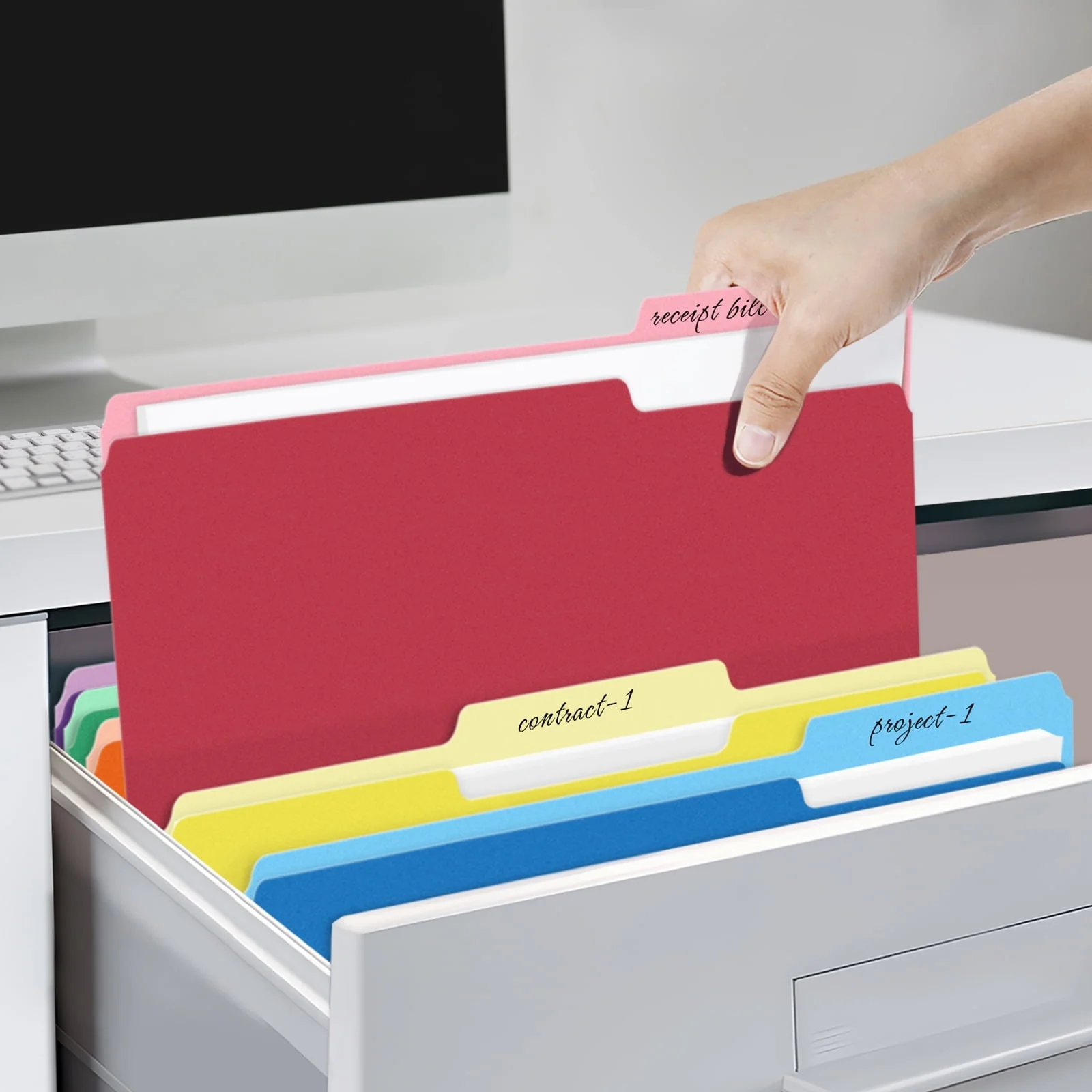 SUNEE File Folders, 30 pack Manilla Folders 8.5 x 11, 1/3 Cut Tab for Easy Labeling and Organization, Durable Standard Paper for Home, Office, School Filing - Image 30