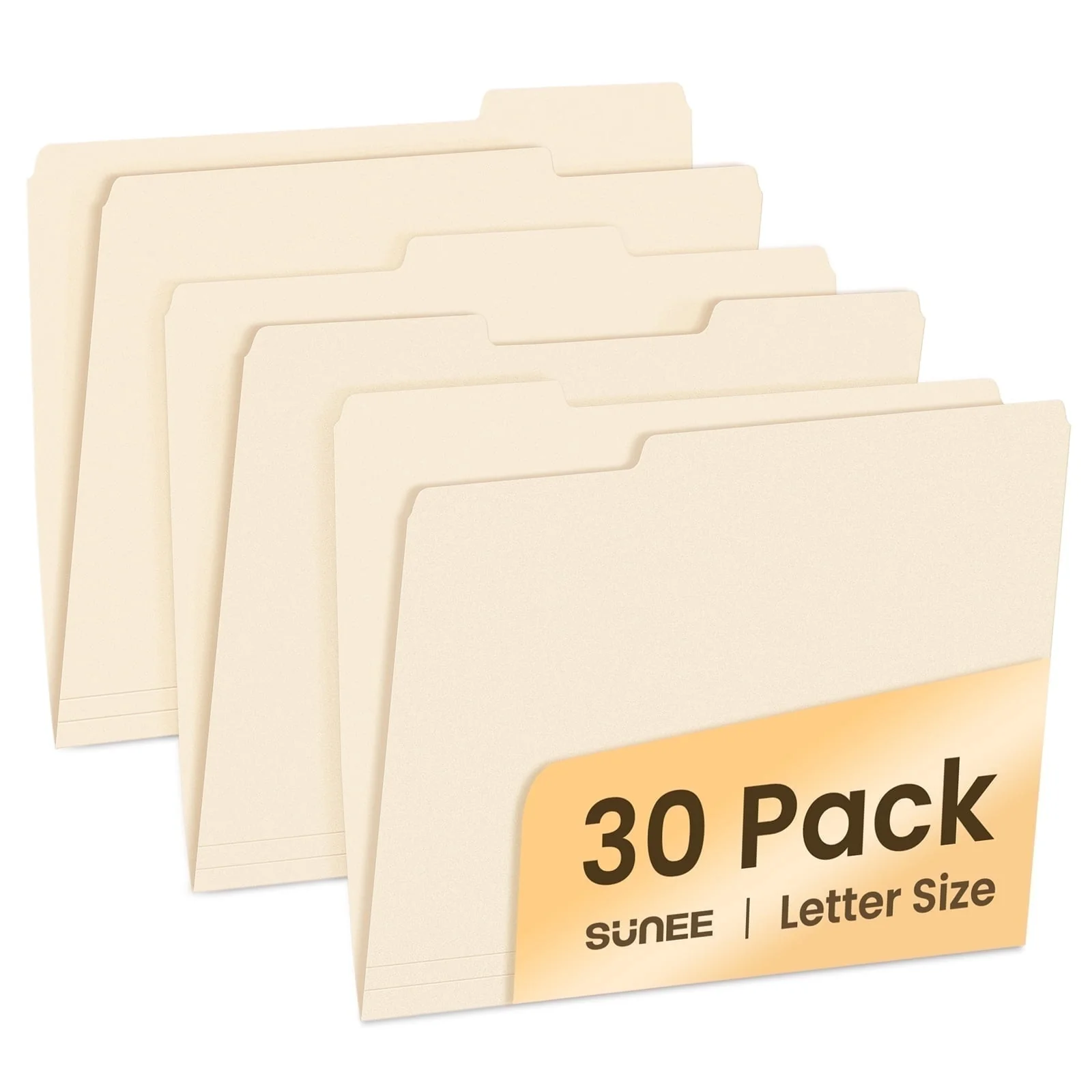 SUNEE File Folders, 30 pack Manilla Folders 8.5 x 11, 1/3 Cut Tab for Easy Labeling and Organization, Durable Standard Paper for Home, Office, School Filing - Image 8