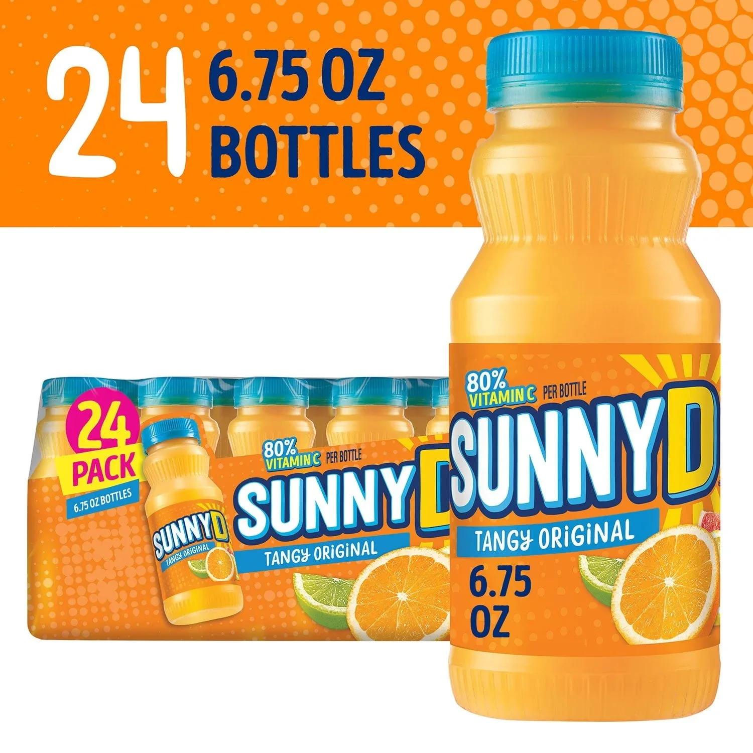 SunnyD Tangy Original Orange Flavored Citrus Punch, 6.75 fl. oz., 24 pk. - Image 3