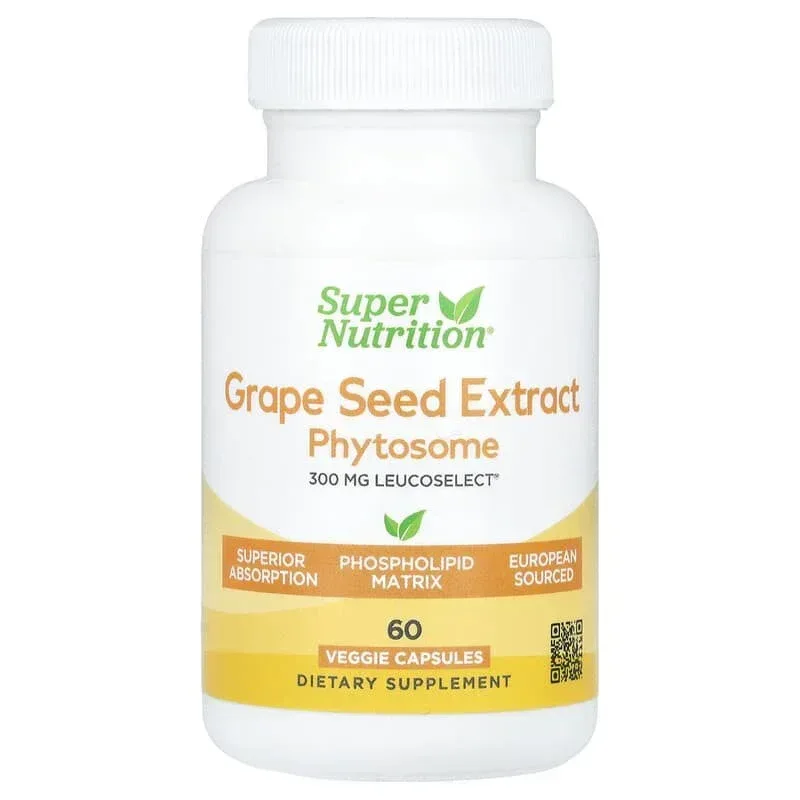 Super Nutrition, Grape Seed Phytosome, 300 mg, 60 Veggie Capsules