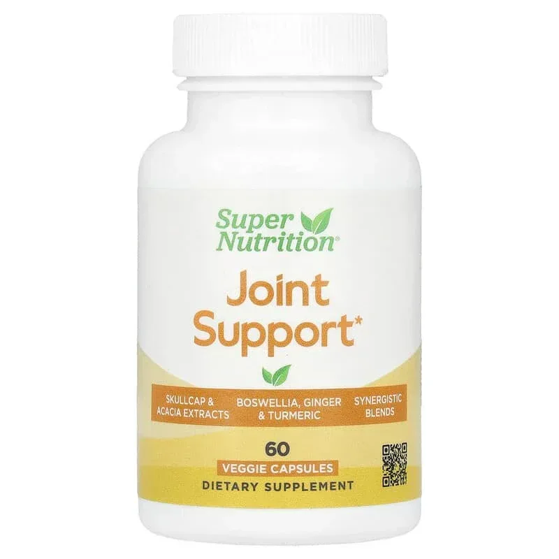 Super Nutrition, Joint Support with Olive Extract, Rutin, Boswellia Extract, and Ginger Extract, 60 Veggie Capsules