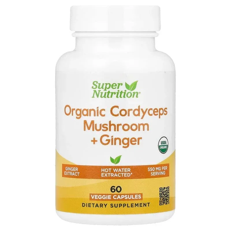 Super Nutrition, Organic Mushroom + Ginger, 60 Veggie Capsules - Image 11